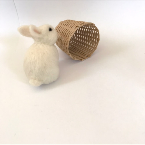 羊毛フェルト 白うさぎ ハンドメイド プレゼント うさぎ 羊毛フェルト ネザーランドドワーフ ミニうさぎ 白 白