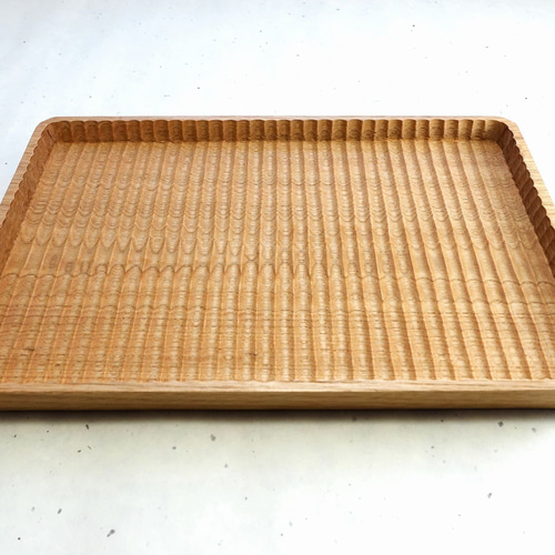 我谷盆 胡桃 30×21×2.5cm ナチュラル お盆 トレイ 木地盆 折敷 お盆