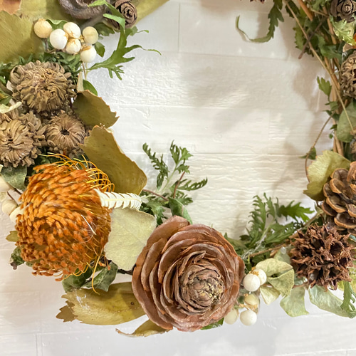 ドライフラワーハーフリースꕤ.·*.秋・木の実✽ローズヒップ゜・*:.。❁ ドライフラワーハーフリースꕤ.·*.秋・木の実✽ローズヒップ゜