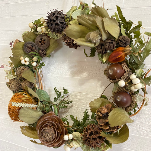 autumn wreathドライフラワーリース Dryflower wreath VII | iichi 日々の暮らしを心地よくする