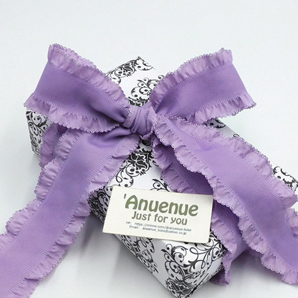 フラウンス エッジ フリル リボン（Lavender/ ラベンダー ）38mm ×1m