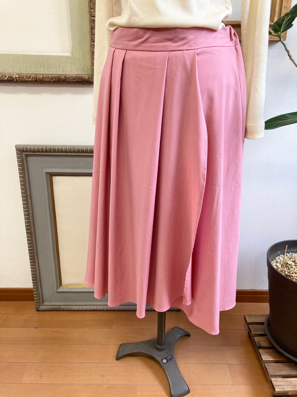 Sale price 成人裙❤️ 捲邊裙式褶皺喇叭裙粉色（L碼） 第11張的照片