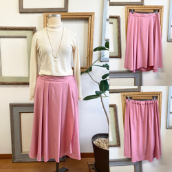 Sale price 成人裙❤️ 捲邊裙式褶皺喇叭裙粉色（L碼） 第3張的照片