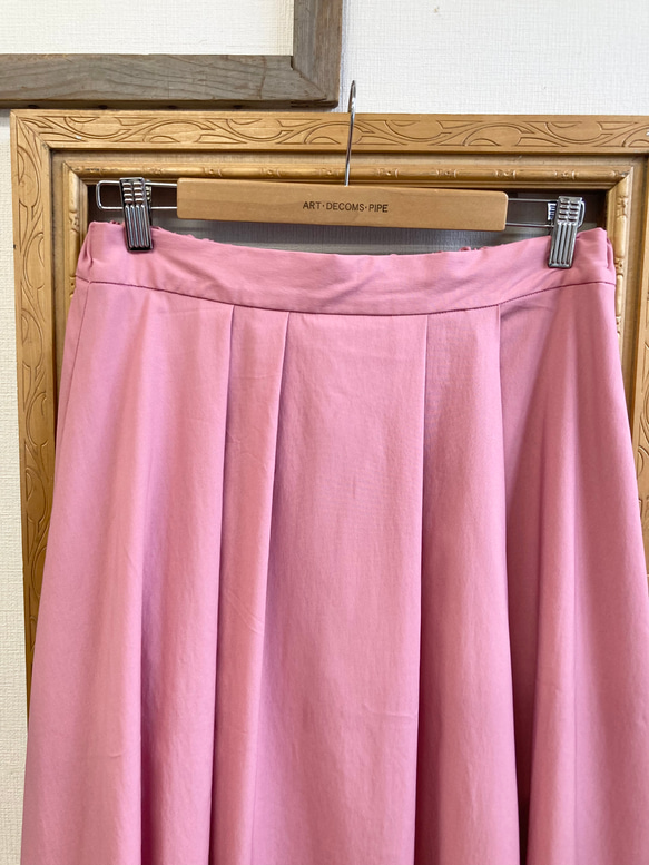 セール価格★大人スカート❤️巻きスカート風タック入りフレアスカート　ピンク（サイズL） 18枚目の画像