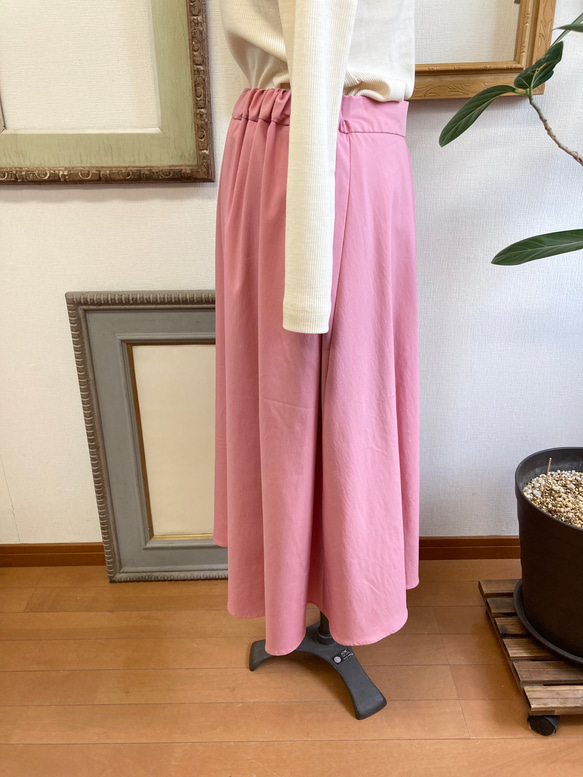 Sale price 成人裙❤️ 捲邊裙式褶皺喇叭裙粉色（L碼） 第17張的照片