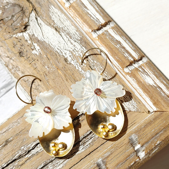 1点限定❁Grandiflora earrings 14kgf❁ 5枚目の画像