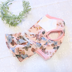 犬服　クラシカル花柄ワンピース(ピンク) 2枚目の画像