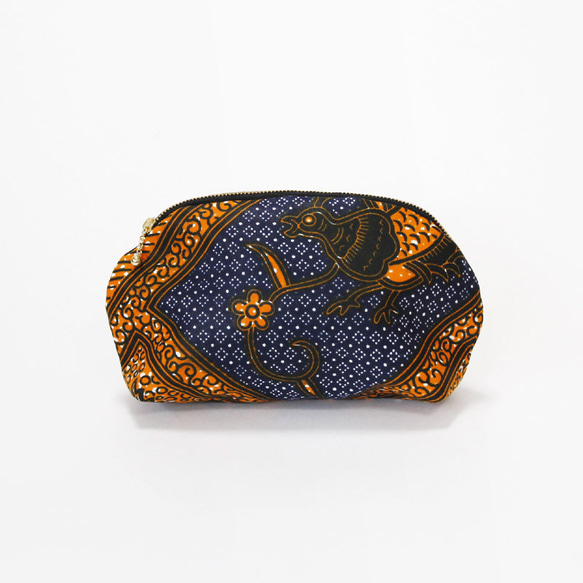 アフリカ布のラウンドポーチ（アフリカンプリント）化粧ポーチ ギフト プレゼント 贈り物 3枚目の画像