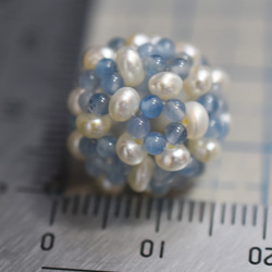 ж天然青瑪瑙/淡水真珠 パールボール１つ 2枚目の画像