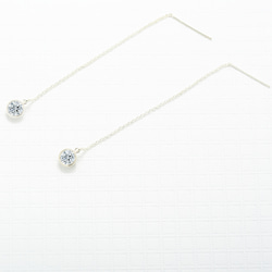 典雅 5A 單鑽 瑞士 鑽石 s925 純銀 流線 耳鍊 耳環 情人節 禮物 第4張的照片