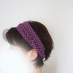 ＊handmade＊カラフルドット 水玉 クロスリボンターバン 2点セット レディース ドット柄 バンダナ ヘアリボン リボン