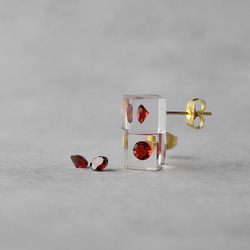 漂浮玫瑰氧化鋯耳環，手術不鏽鋼，黃金，禮物，生日禮物，秋冬，聖誕節 第3張的照片