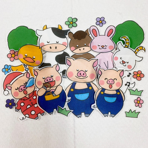こぶたのぽんくん パネルシアター お話 歌 台本つき 楽譜つき