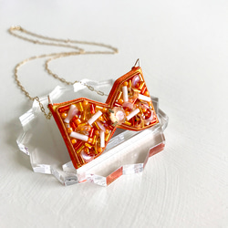 14KGF/EMBROIDERY: 'ORIBBON-II' Necklace #01.FO　-刺繍ﾈｯｸﾚｽ 7枚目の画像