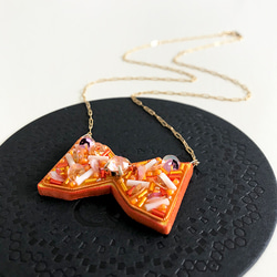 14KGF/EMBROIDERY: 'ORIBBON-II' Necklace #01.FO　-刺繍ﾈｯｸﾚｽ 4枚目の画像