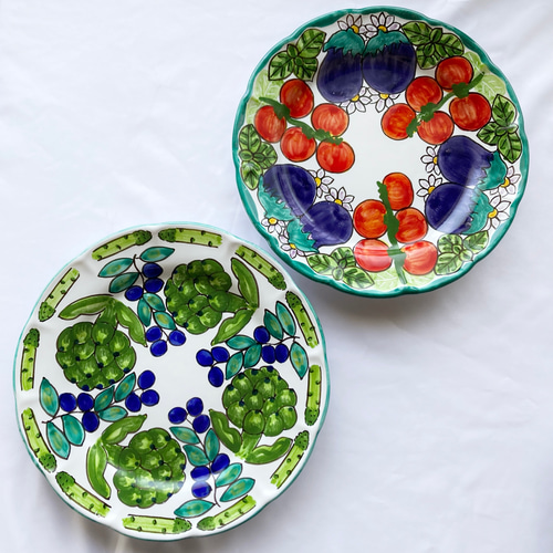coo 新品 陶器 陶芸作家 人気のパスタ皿4枚Y Amazon｜cerapockke 吹墨十草 パスタ鉢 20.5cm 国産 美濃焼 6.8