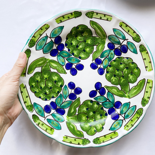 丸皿 パスタ皿 26cm GEO024 マヨリカ焼き イタリア陶器