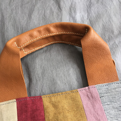 しましまトート　pink・mustard 10枚目の画像