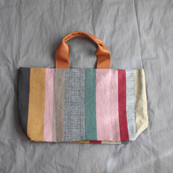 しましまトート　pink・mustard 8枚目の画像