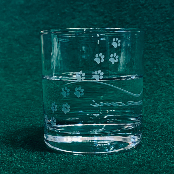 名入れグラス　ロックグラス　猫の足跡　肉球 4枚目の画像