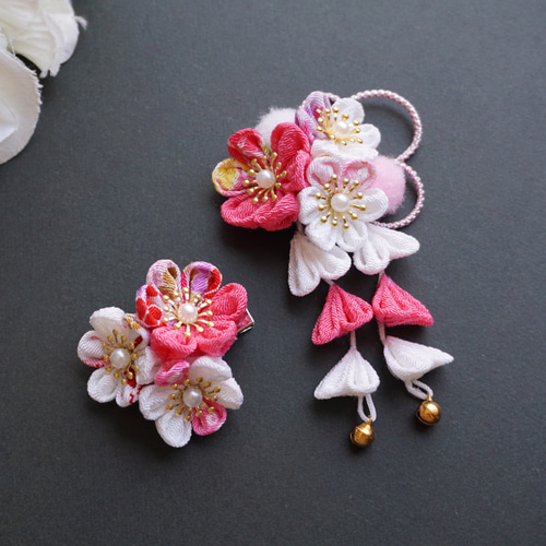 送料無料】七五三 髪飾り つまみ細工髪飾り 【受注制作】 雑貨・その他