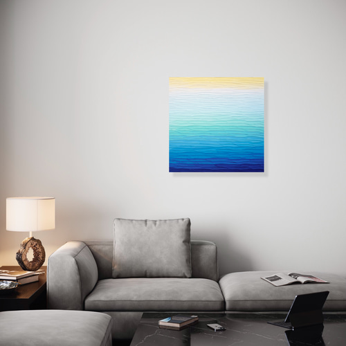 オーダーメイド】受注制作 抽象画 絵画 テクスチャーアート 青色 黄色