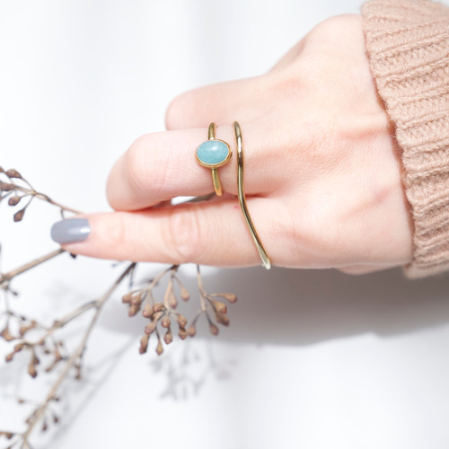 真鍮 ダブルフィンガーリング ゴールド brass シンプル 指輪・リング