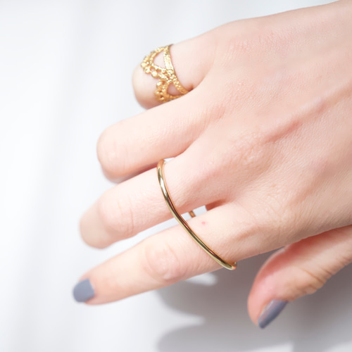 真鍮 ダブルフィンガーリング ゴールド brass シンプル 指輪・リング