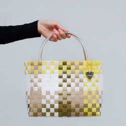 チェック柄 かごバッグ イエロー ブラック MARNI イエロー チェック柄 かごバッグ - メルカリ
