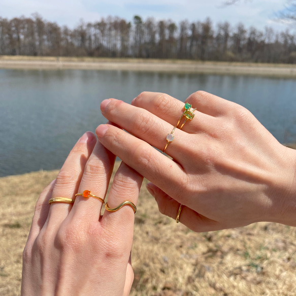 K18GP ペリドットリング　silver925 ゴールド 4枚目の画像