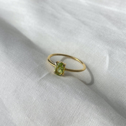 K18GP ペリドットリング　silver925 ゴールド 2枚目の画像