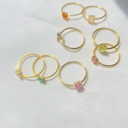 K18GP ペリドットリング　silver925 ゴールド 5枚目の画像