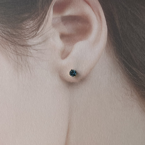 希少✧オパライズドウッド×ロンドンブルートパーズピアス✧14kgf Supple（ロンドンブルートパーズピアス）14kgf | M'skyy