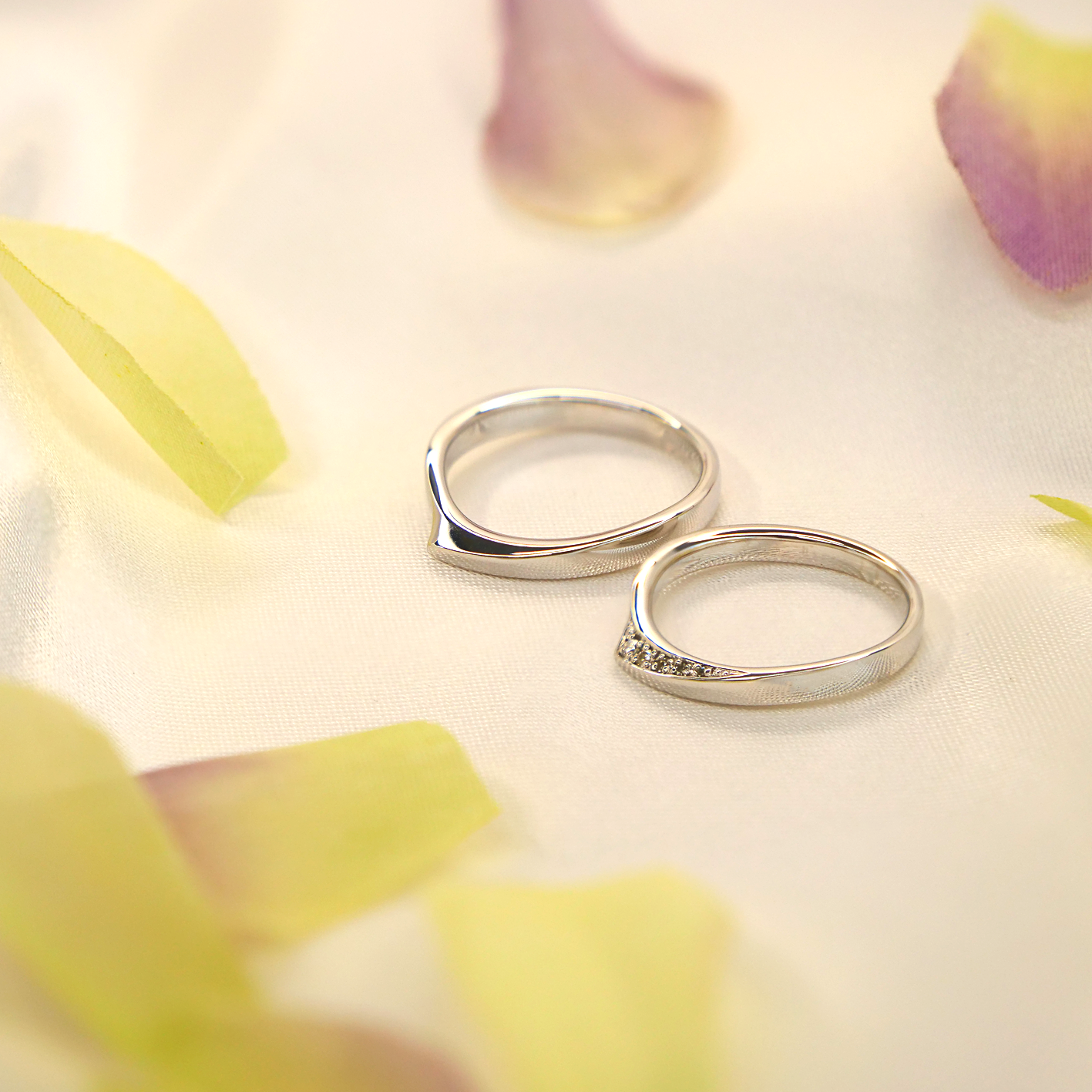 ◇受注制作◇結婚指輪 マリッジリング ペアリング ダイヤモンド モアサナイト モアッサナイト シリーズ003