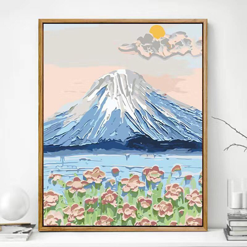 数字で塗り絵 癒しの油絵 シンプル 手描き 塗り絵 デコパーツ