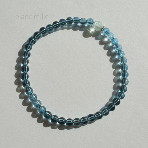 No.1822○*ロンドンブルートパーズ 4mmブレスレット○*ブルー天然石 11