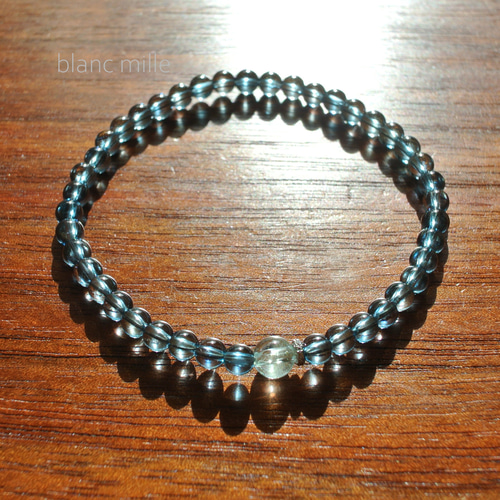 天然石ブレスレット✧︎*ロンドンブルートパーズ ロンドンブルートパーズ ブレスレット 最高級 7.4-8.8mm 17.5cm