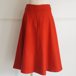 扇形口袋羊毛喇叭裙（紅色） 38 第18張的照片