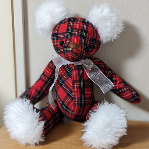受注製作》リメイク♡テディベア（35㌢）思い出の服、大切な方の品や