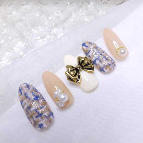 ⭐ツイードネイルチップ⭐オーダー用⭐ ネイルチップ（つけ爪） lampsi