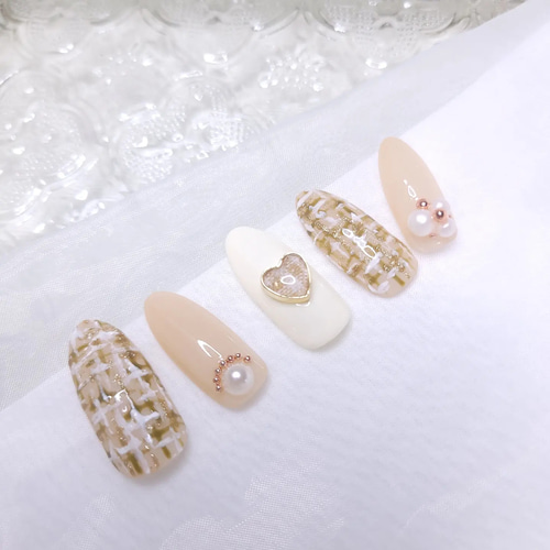 ⭐ツイードネイルチップ⭐オーダー用⭐ ネイルチップ（つけ爪） lampsi