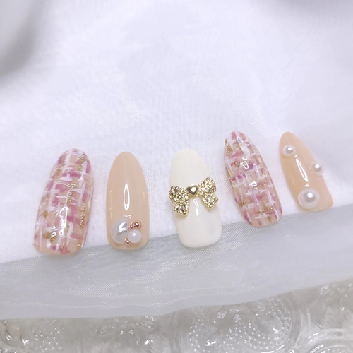 ⭐ツイードネイルチップ⭐オーダー用⭐ ネイルチップ（つけ爪） lampsi  