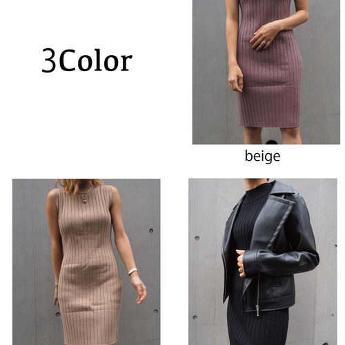 ノースリーブニットワンピース [E3481] | SALE!! - レディース