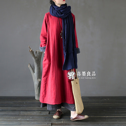 連身圍巾連身裙，中式連身裙，簡約設計，秋冬款，2色 第13張的照片