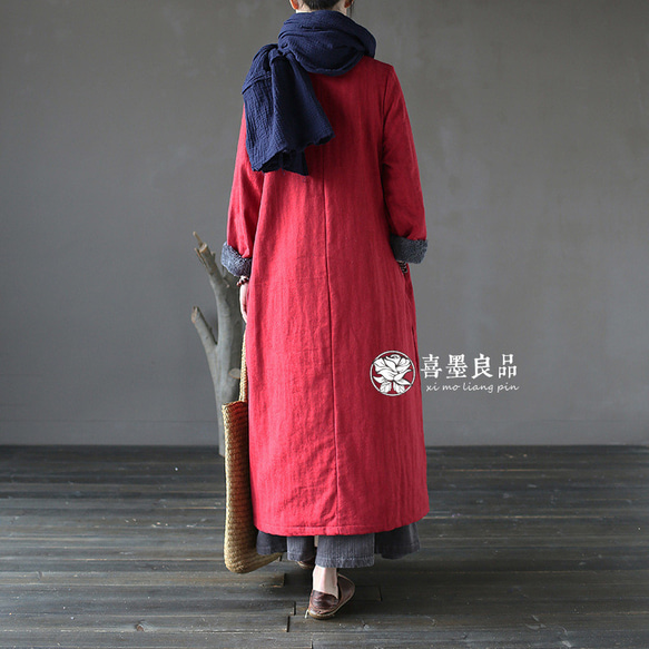 連身圍巾連身裙，中式連身裙，簡約設計，秋冬款，2色 第14張的照片