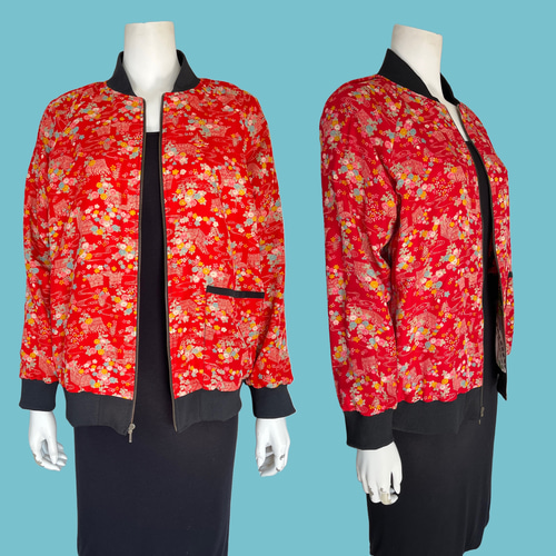 一点もの！ゴージャスでレアなビンテージ振袖をリメイク、スカジャン風