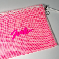 wiLc mesh KINCHAKU Bag (neon pink)　※チェーン別売り 5枚目の画像