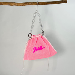 wiLc mesh KINCHAKU Bag (neon pink)　※チェーン別売り 1枚目の画像