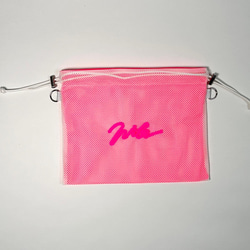 wiLc mesh KINCHAKU Bag (neon pink)　※チェーン別売り 4枚目の画像