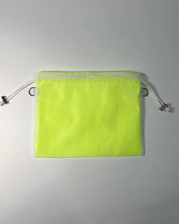 wiLc mesh KINCHAKU Bag (neon yellow)　※チェーン別売り 6枚目の画像